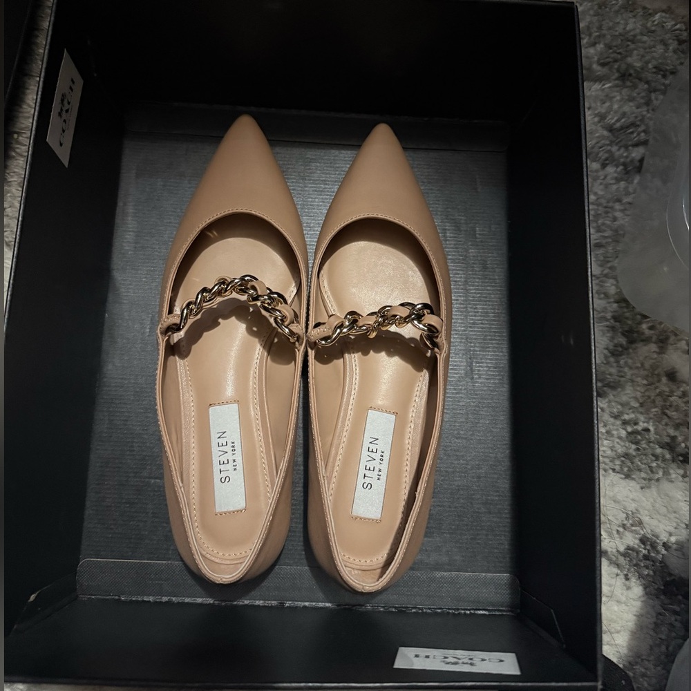 STEVEN Women's Beige Chain Loafers